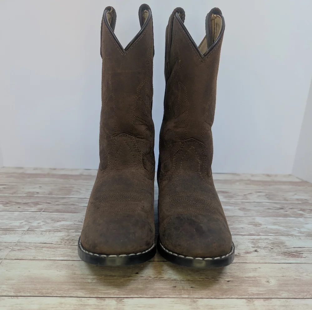 Masterson Boot Co. Leather Western Cowboy Brown Boots Boys / Kids Size 3